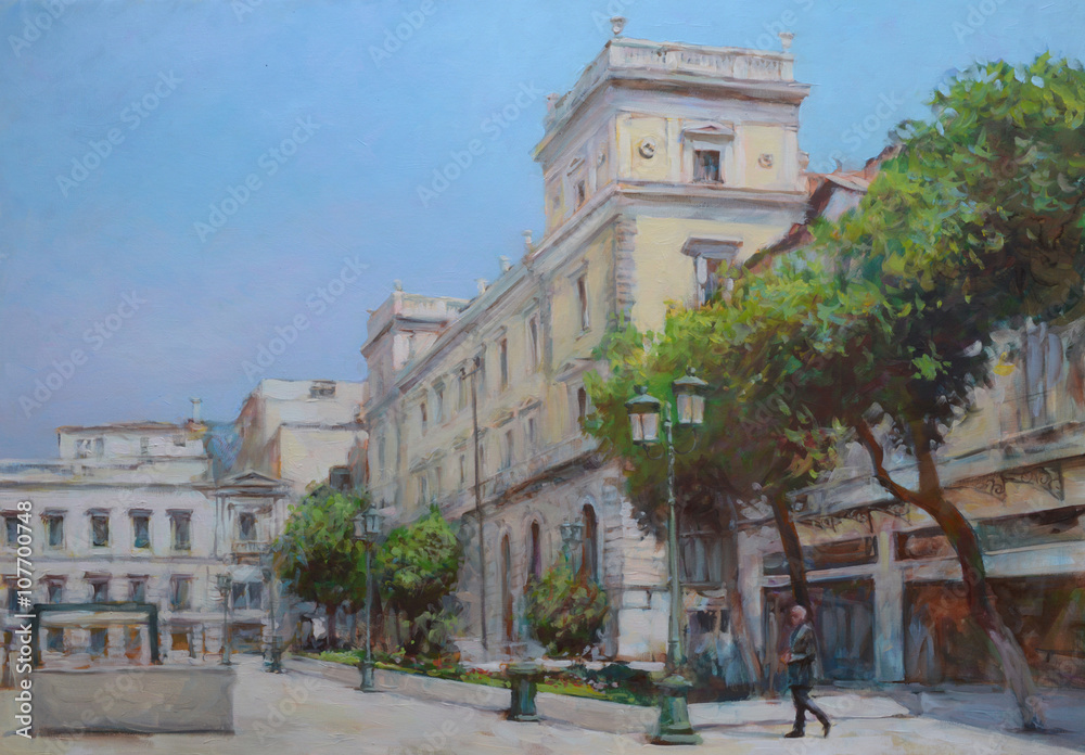 Streets of Athens ,Greece,handmade paintings