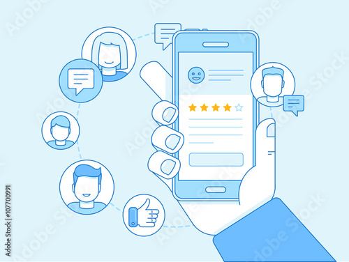 Vector business illustration in trendy linear style