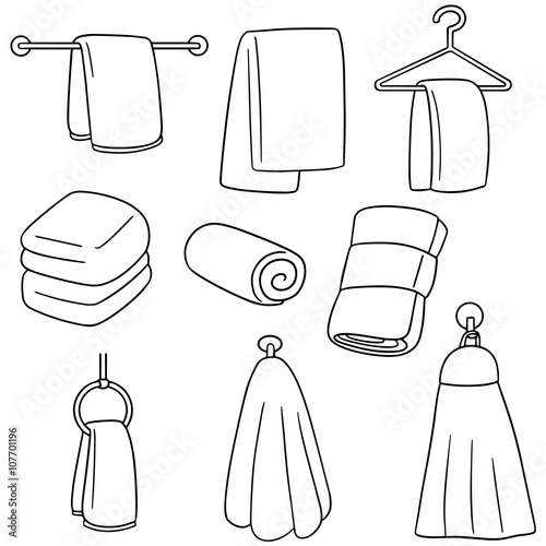 vector set of hand towel