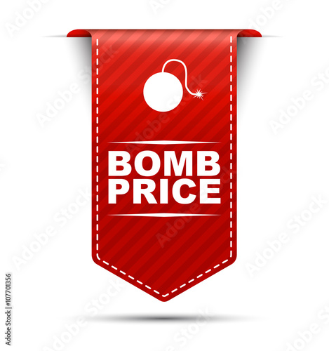 red vector banner design bomb price photo
