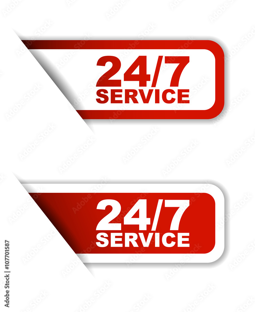 red set vector paper stickers 24/7 service red set vector paper stickers 24/7 service