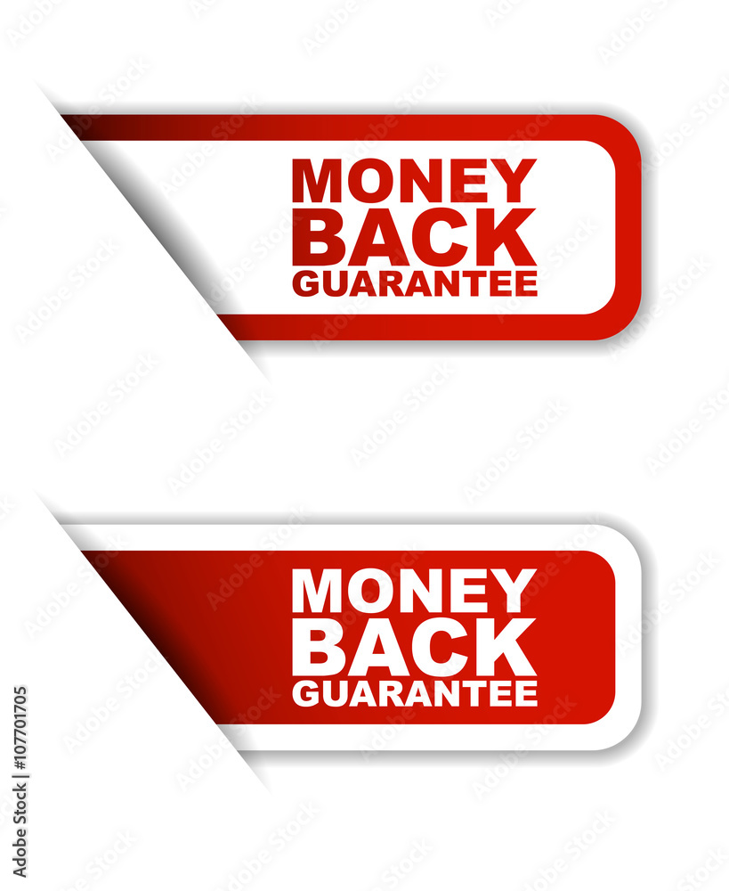 red set vector paper stickers money back guarantee red set vector paper stickers money back guarantee