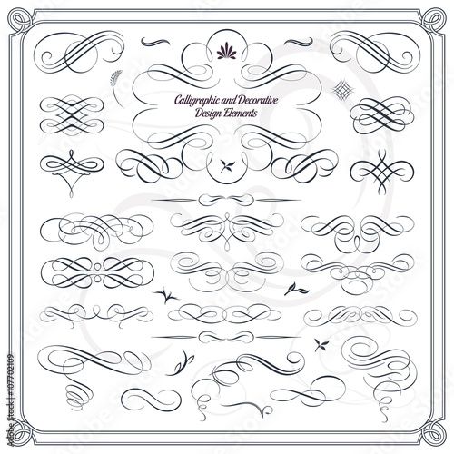 Calligraphic Decorative Design Elements Collection