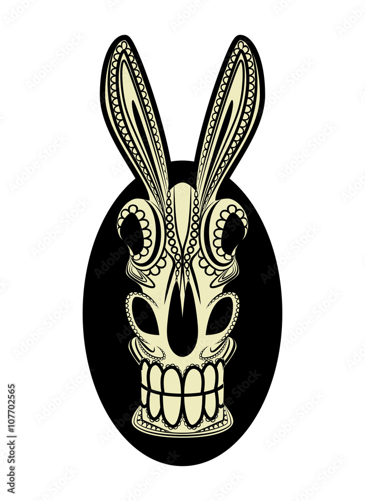 Fototapeta premium El Burro Dia de los Muertos Donkey Skull Vector