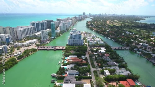 Aerial video of the 63rd Street draw Bridge Miami Beach Florida photo