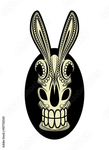 El Burro Dia de los Muertos Donkey Skull Vector