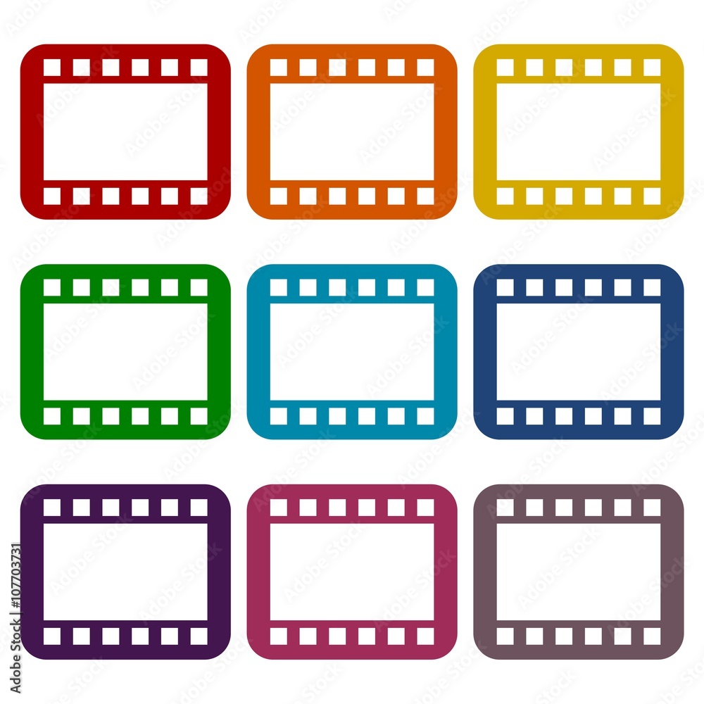 Film Frame icons set Film Frame icons set