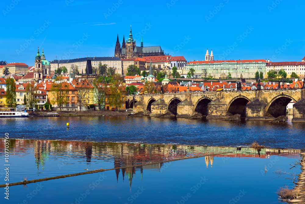 Charles Bridge (Karluv Most) and Prague Castle, Czech Republic
