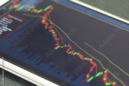 smartphone and stock chart, investment