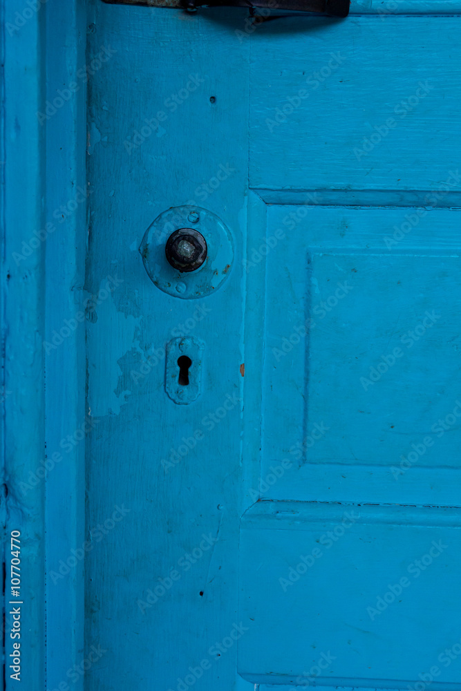 Blue Door Without a Handle