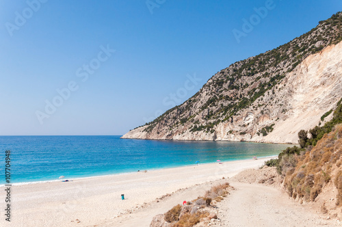Beautiful Myrtos beach on Kefalonia Island © mkos83