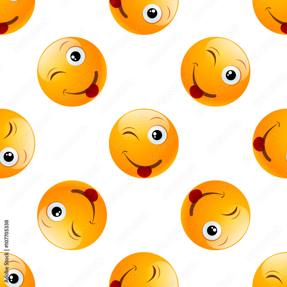 Fototapeta premium smile emoji seamless 