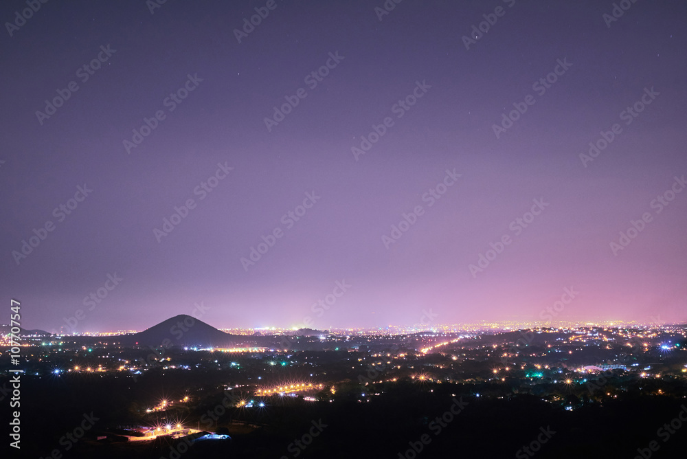 Managua city line at night