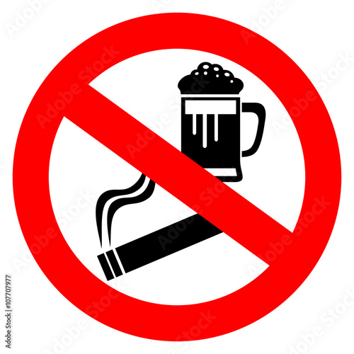 No alcohol and smoking sign