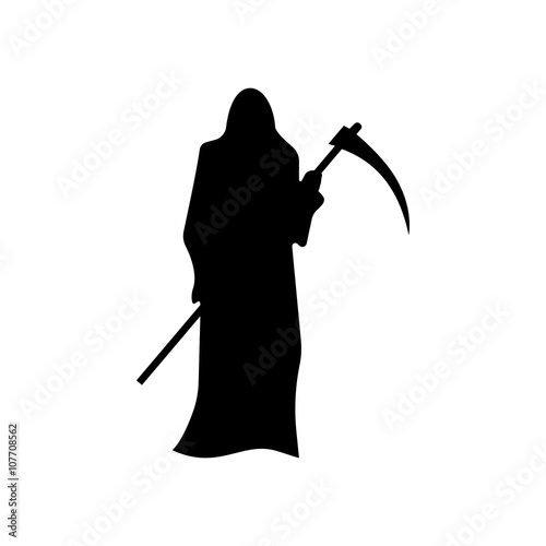 Death with a scythe silhouette
