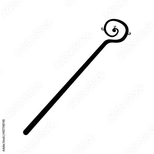 Wooden staff silhouette