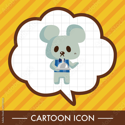 animal mouse waiter cartoon theme elements