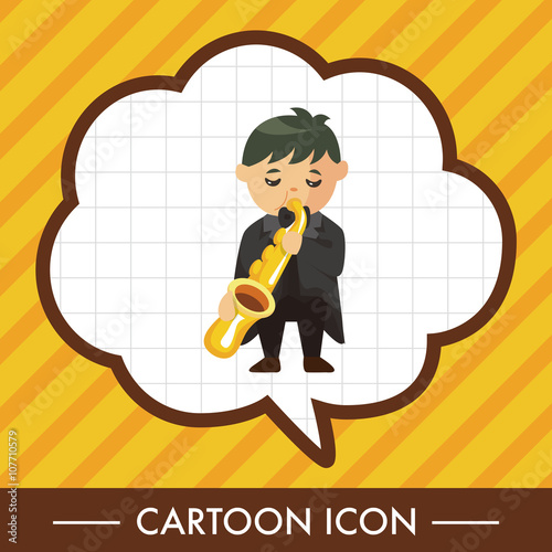 character musician trumpeter theme elements