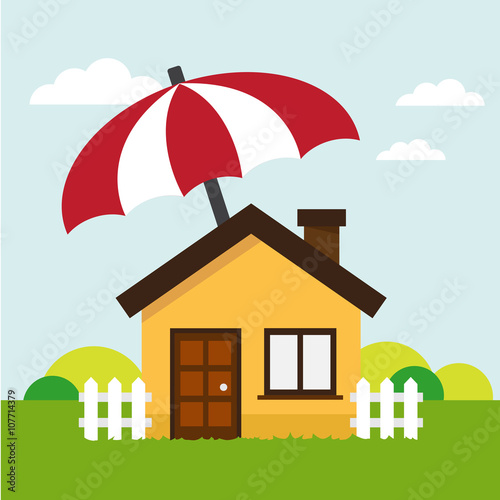 House under protect of the umbrella