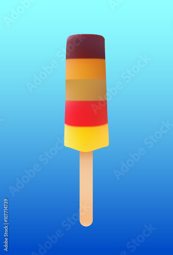 icecream-popsicles-Colorful fruity  illustration on blue background