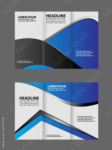 Corporate Blue Tri Fold Business Brochure Design Template
