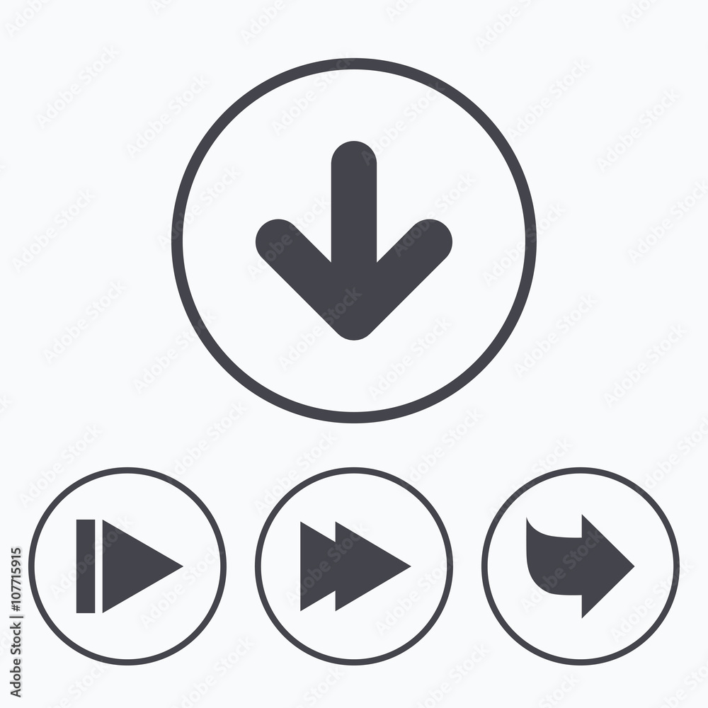 Arrow icons. Next navigation signs symbols. Arrow icons. Next navigation signs symbols.