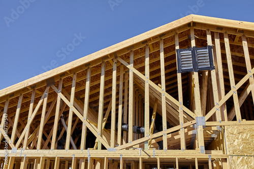 Home building construction carpentry gable end roof framing