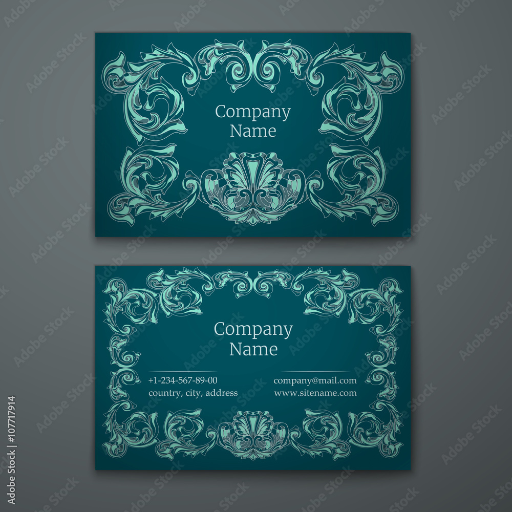 Business card  in Baroque Style.