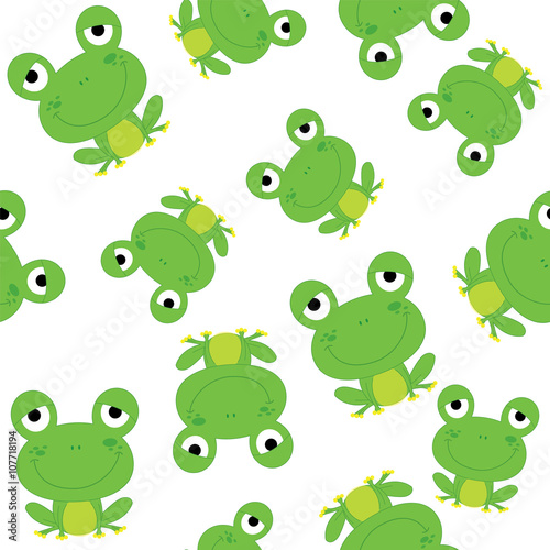 Seamless pattern background with frog design © mrartngm
