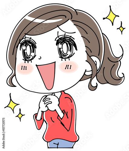 希望に満ちた女性のイラスト