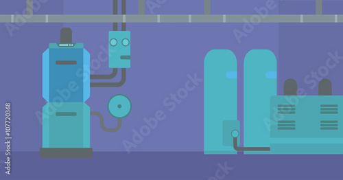 Background of domestic household boiler room.