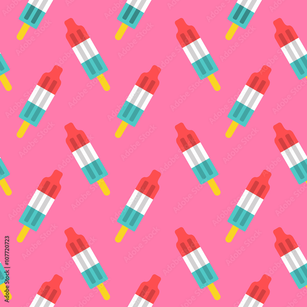 Fotografija retro rocket popsicle seamless pattern