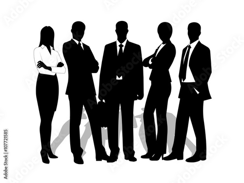drawings businessmen on a white background