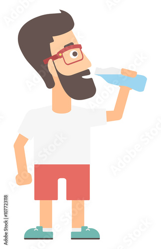Man drinking water.