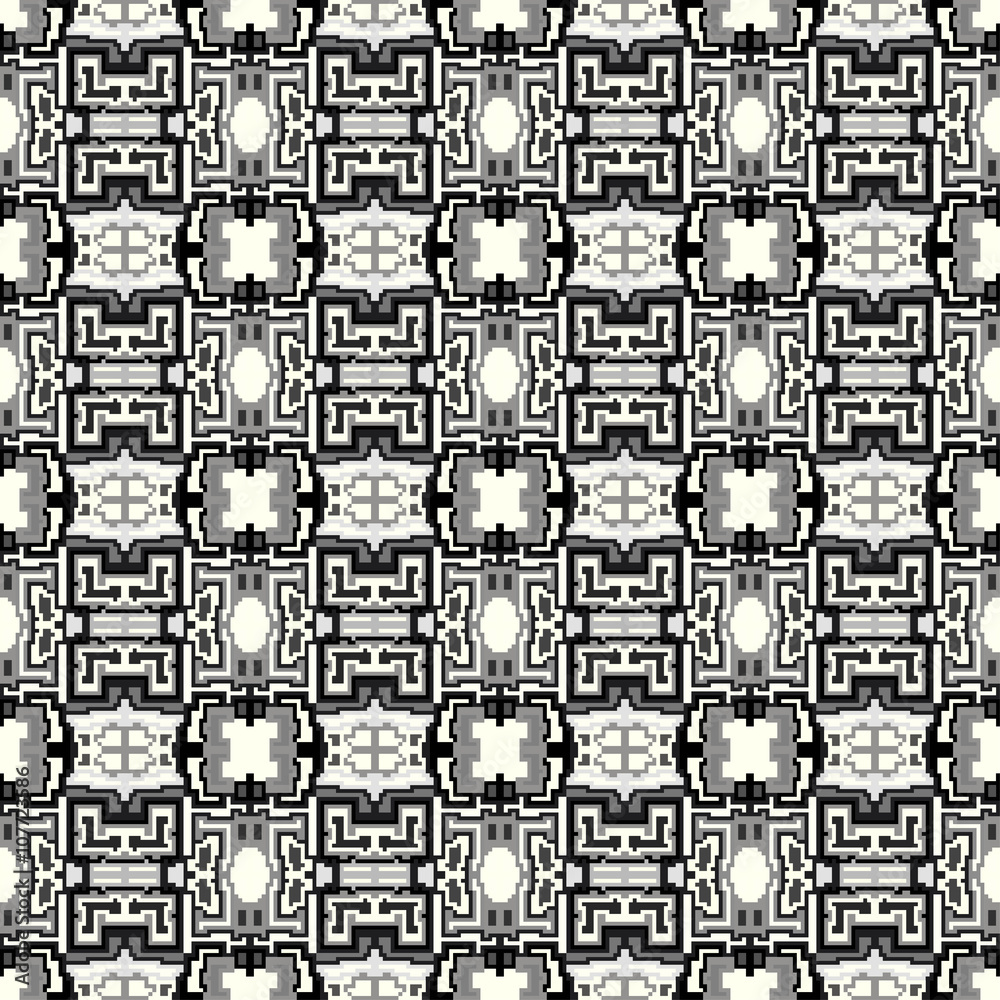 polygons monochrome geometric seamless pattern vector illustration