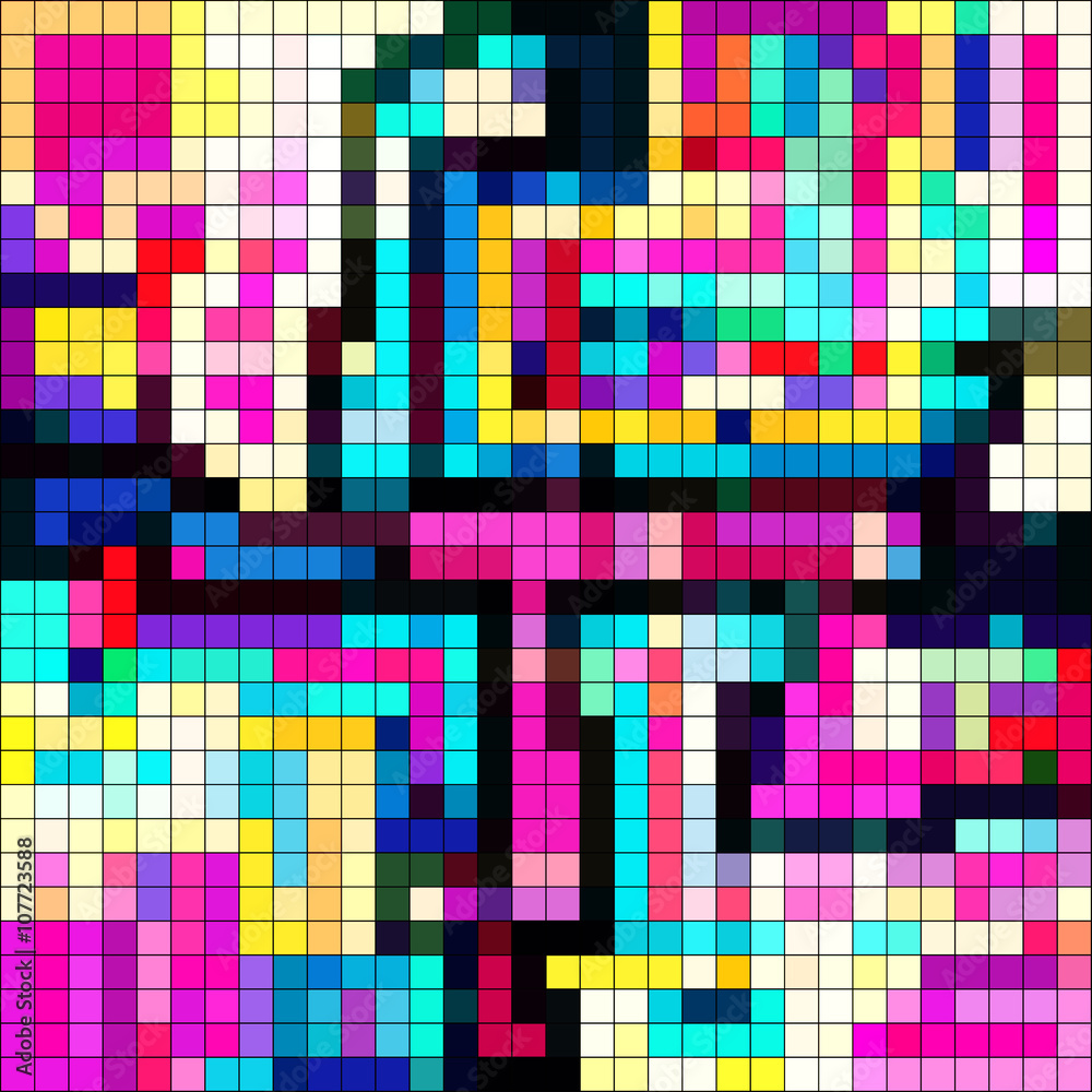 Fototapeta premium psychedelic beautiful small colored pixels seamless pattern