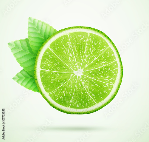 fresh lime with leaves