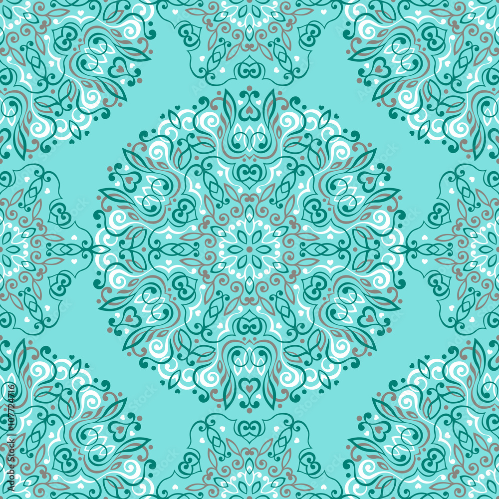 Seamless background with abstract ethnic pattern.