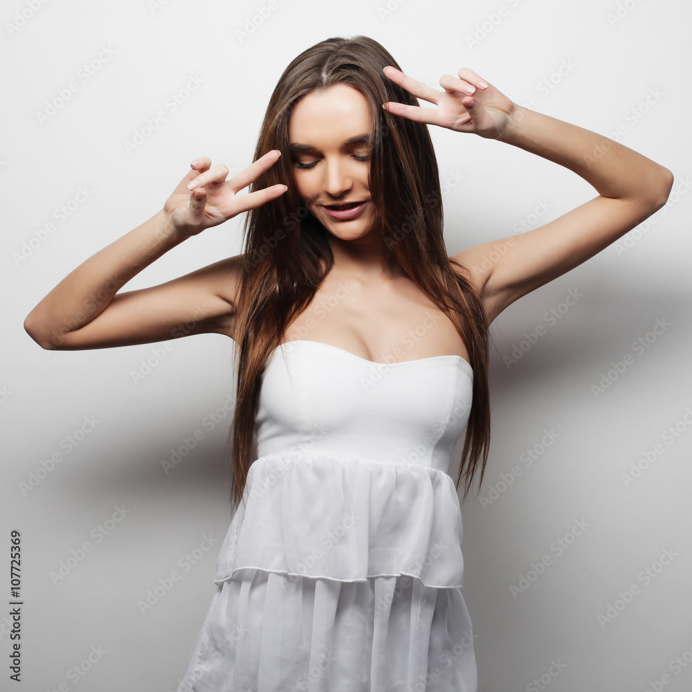 Naklejka premium Young beautiful woman