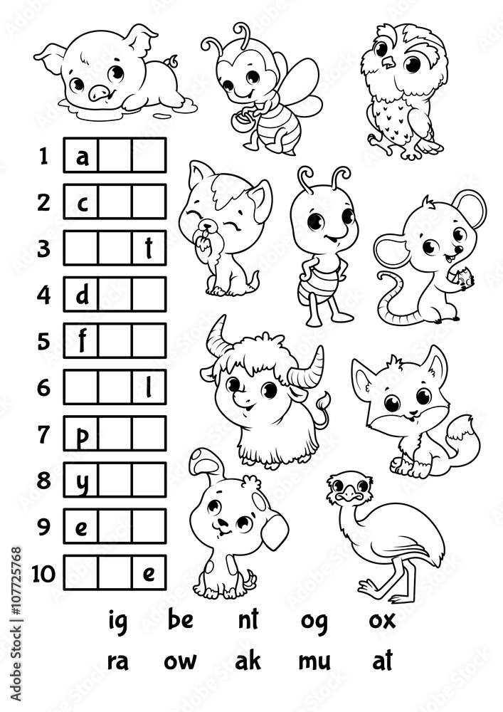 Educational rebus game for preschool kids. Stock Vector | Adobe Stock