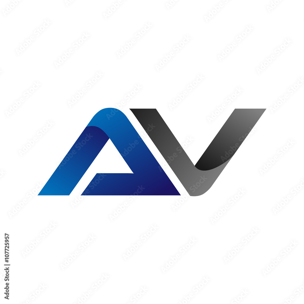 Modern Simple Initial Logo Vector Blue Grey av