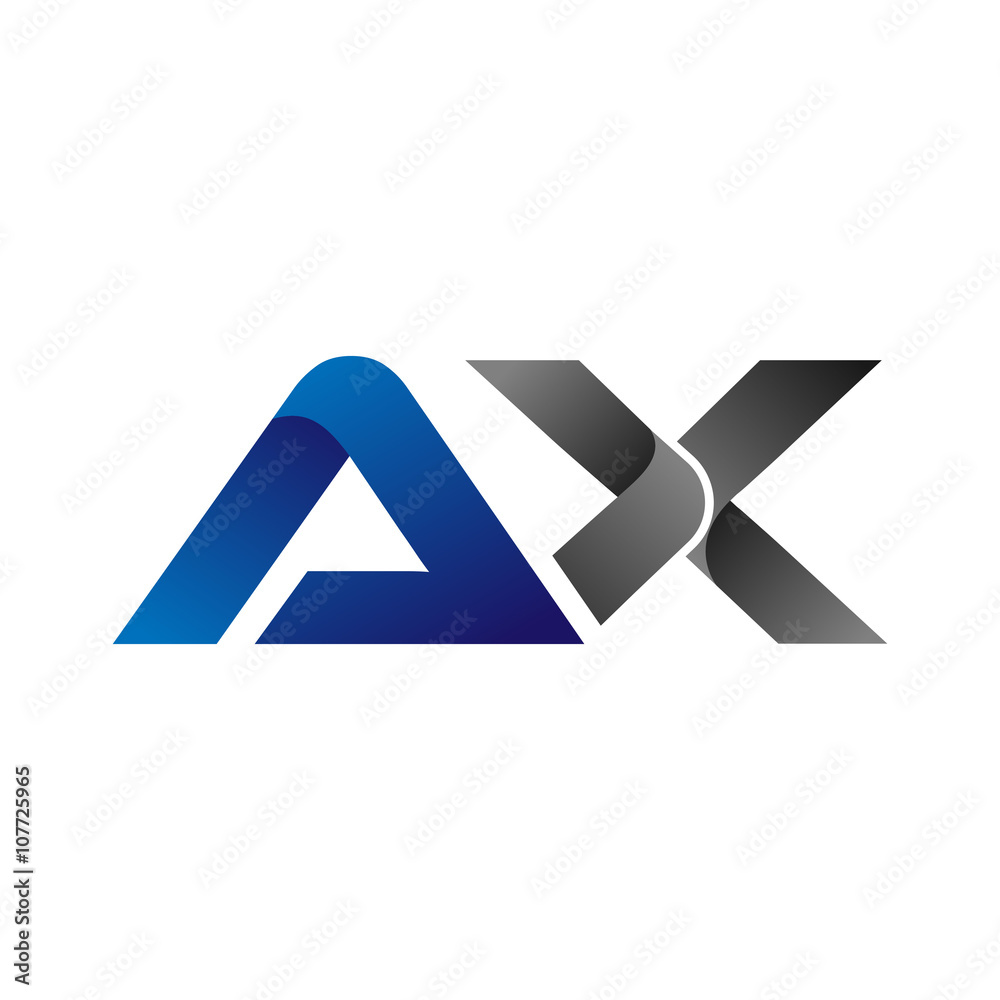 Modern Simple Initial Logo Vector Blue Grey ax Modern Simple Initial Logo Vector Blue Grey ax