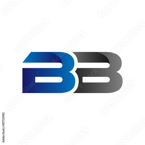 Modern Simple Initial Logo Vector Blue Grey bb