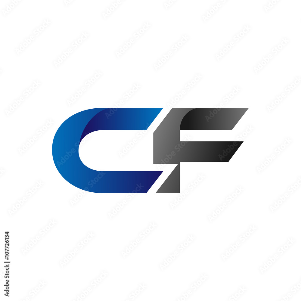 Modern Simple Initial Logo Vector Blue Grey cf Modern Simple Initial Logo Vector Blue Grey cf