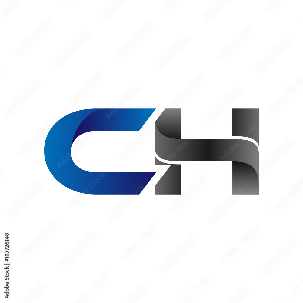 Modern Simple Initial Logo Vector Blue Grey ch Modern Simple Initial Logo Vector Blue Grey ch