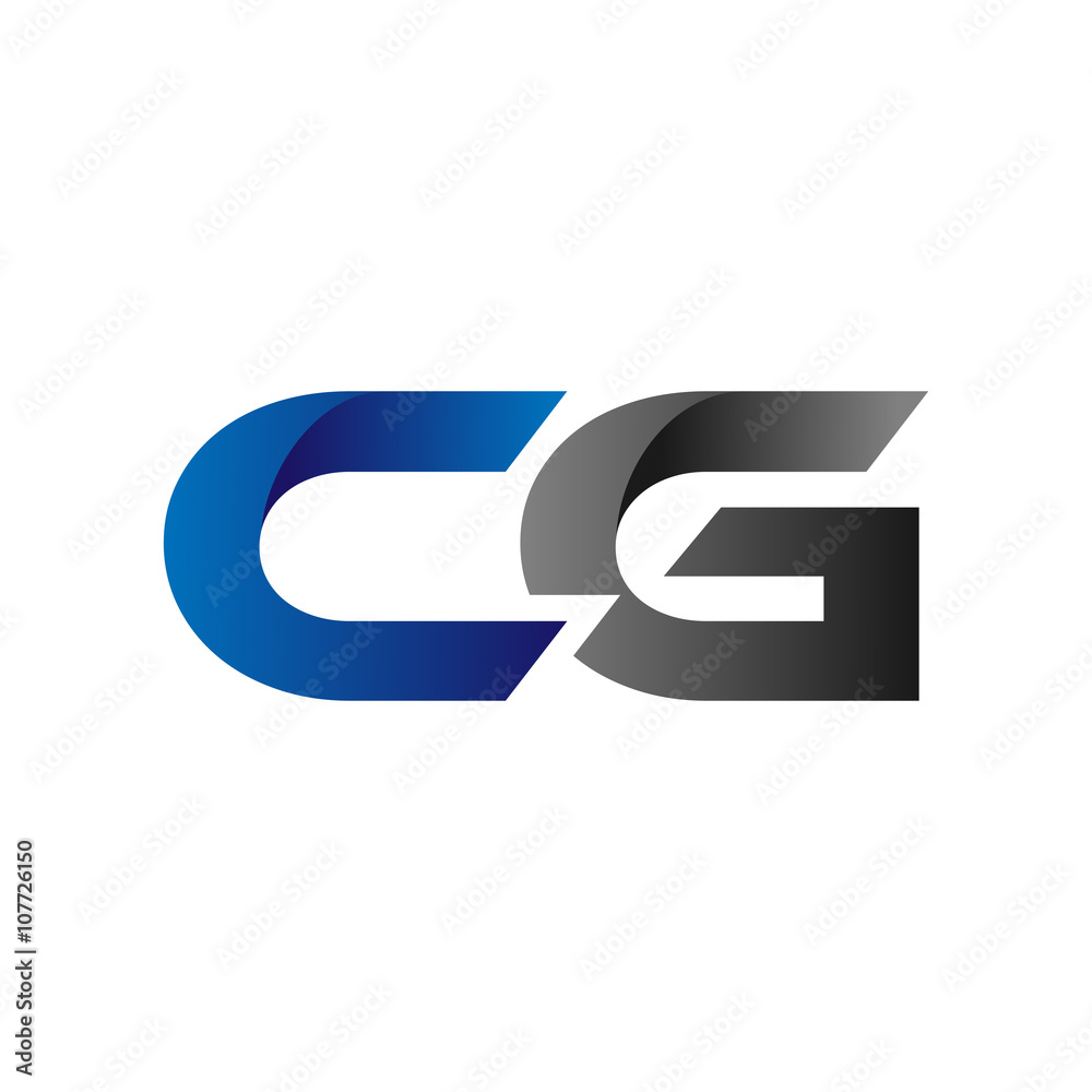 Modern Simple Initial Logo Vector Blue Grey cg Modern Simple Initial Logo Vector Blue Grey cg