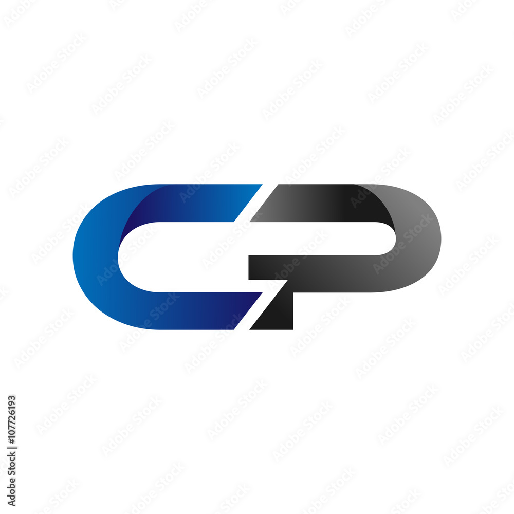 Modern Simple Initial Logo Vector Blue Grey cp Modern Simple Initial Logo Vector Blue Grey cp