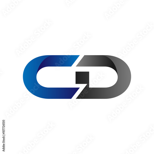 Modern Simple Initial Logo Vector Blue Grey cd