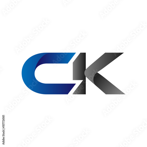 Modern Simple Initial Logo Vector Blue Grey ck