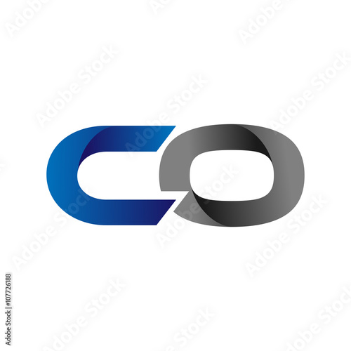 Modern Simple Initial Logo Vector Blue Grey co